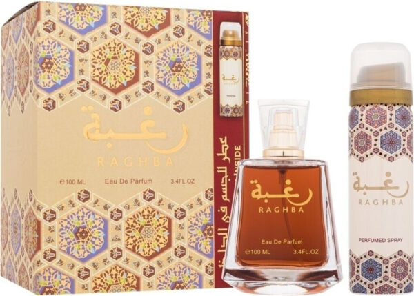Lattafa Raghba For Man Eau De Parfum Spray 100ml + Deodorant Spray 50m